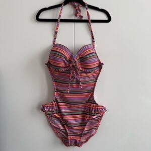 VENUS Monokini Multicolor Striped One Piece Swimsuit